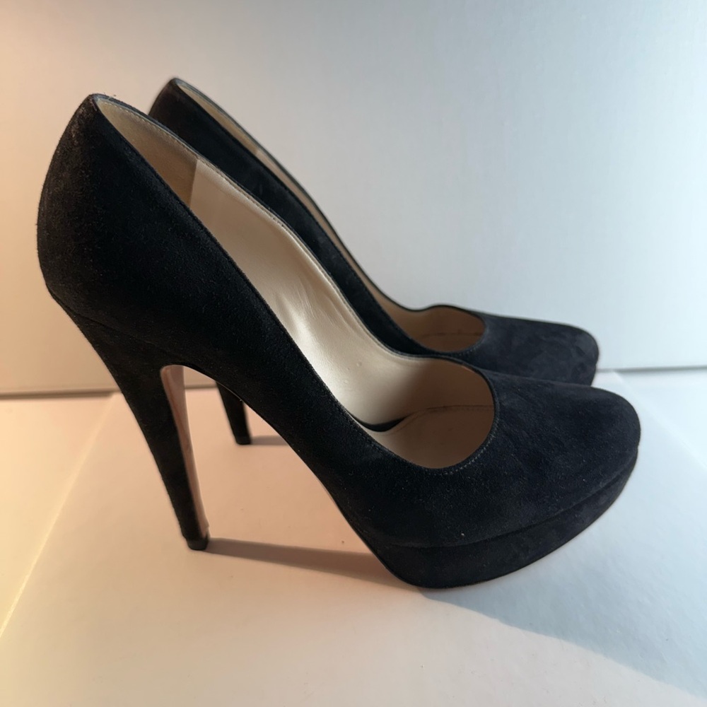 Prada Black High Heel Pumps with Platform Sole